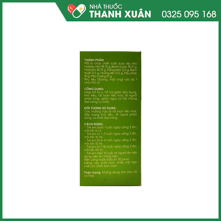 Siro An Tràng Hàn - Sao Thiên Y giúp bổ tỳ vị, hỗ trợ tiêu hoá, giảm nguy cơ hội chứng đại tràng co thắt